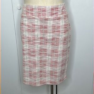 Tweed Plaid Pencil Skirt